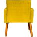 Kit 4 Poltronas Decorativas Para Sala, Manicure, Quarto, Nina Suede Amarelo Pé Castanho - Clique E Decore