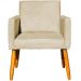 Kit 4 Poltronas Decorativas Para Sala, Manicure, Quarto, Nina Suede Bege Pé Castanho - Clique E Decore