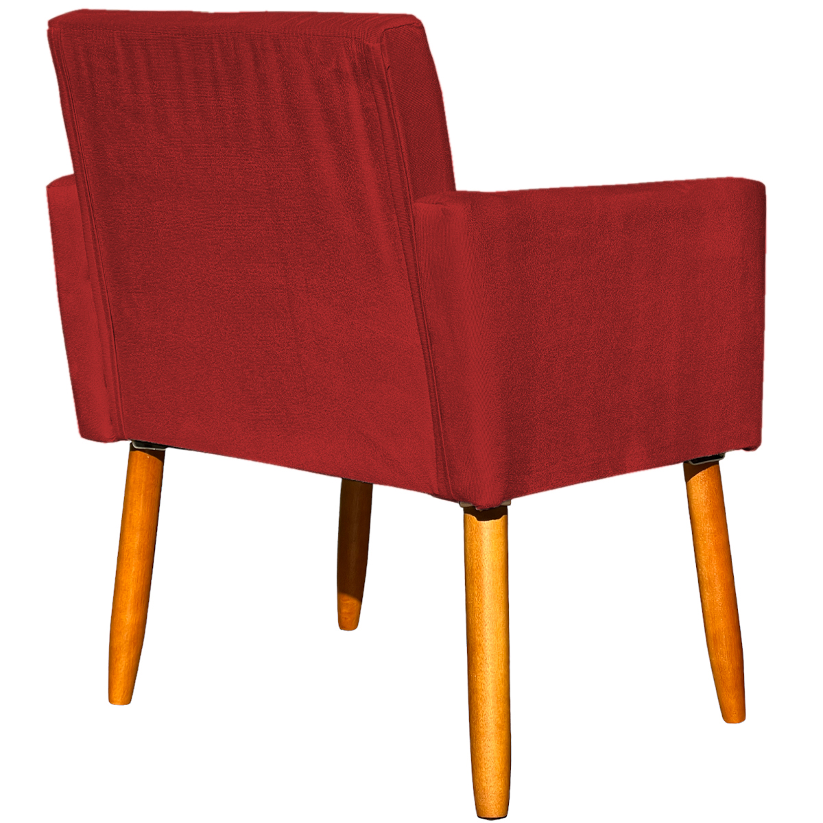 Kit 4 Poltronas Decorativas Para Sala, Manicure, Quarto, Nina Suede Bordô Pé Castanho - Clique E Decore