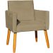 Kit 4 Poltronas Decorativas Para Sala, Manicure, Quarto, Nina Suede Nude Pé Castanho - Clique E Decore