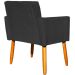 Kit 4 Poltronas Decorativas Para Sala, Manicure, Quarto, Nina Suede Preto Pé Castanho - Clique E Decore