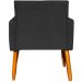 Kit 4 Poltronas Decorativas Para Sala, Manicure, Quarto, Nina Suede Preto Pé Castanho - Clique E Decore