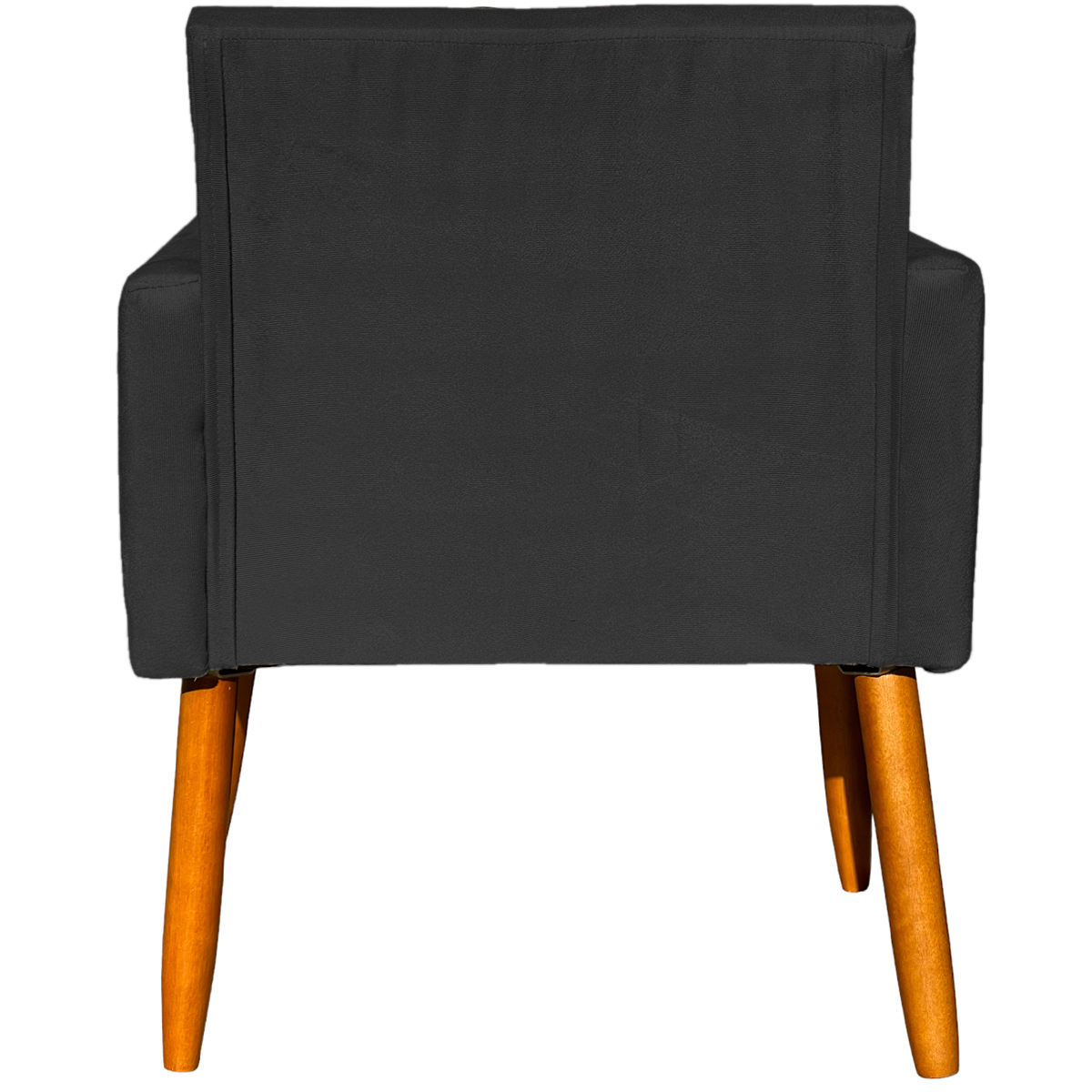Kit 4 Poltronas Decorativas Para Sala, Manicure, Quarto, Nina Suede Preto Pé Castanho - Clique E Decore