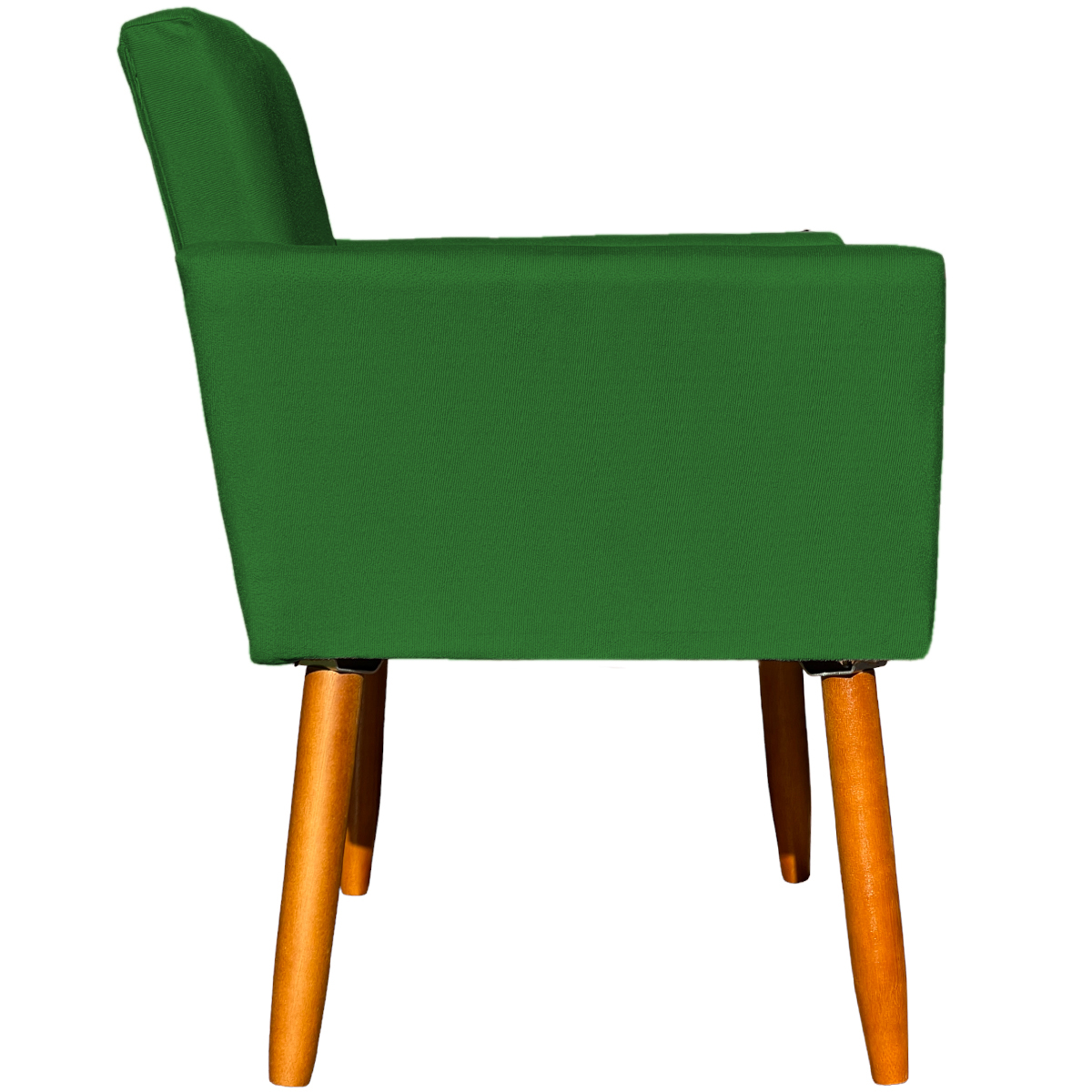 Kit 4 Poltronas Decorativas Para Sala, Manicure, Quarto, Nina Suede Verde Pé Castanho - Clique E Decore