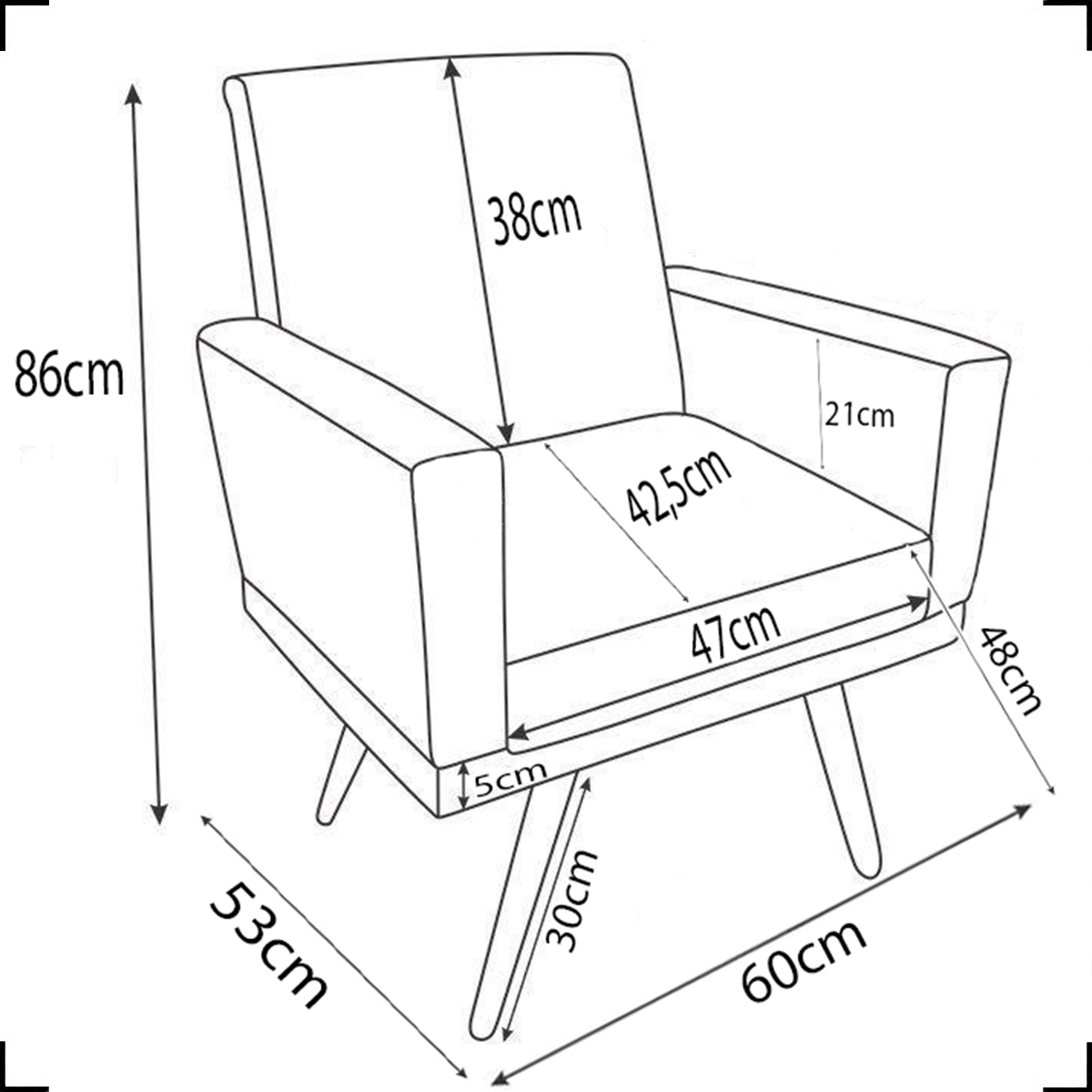 Kit 4 Poltronas Para Sala Decorativas E Confortáveis Beatriz Com Base Suede Cinza Pé Castanho - Clique E Decore