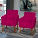 Kit 4 Poltronas Para Sala Decorativas E Confortáveis Beatriz Com Base Suede Nude Pé Castanho - Clique E Decore