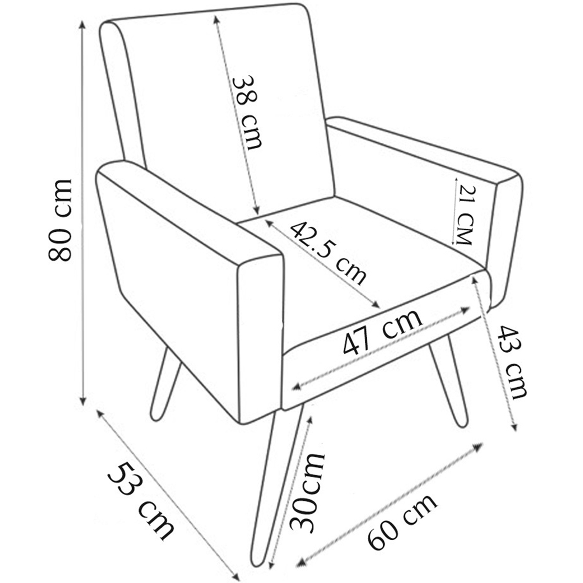 Kit 6 Poltronas Decorativas Confortáveis Para Sala Nina Suede Azul Marinho Pé Castanho - Clique E Decore