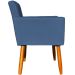 Kit 6 Poltronas Decorativas Confortáveis Para Sala Nina Suede Azul Marinho Pé Castanho - Clique E Decore