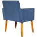 Kit 6 Poltronas Decorativas Confortáveis Para Sala Nina Suede Azul Marinho Pé Castanho - Clique E Decore