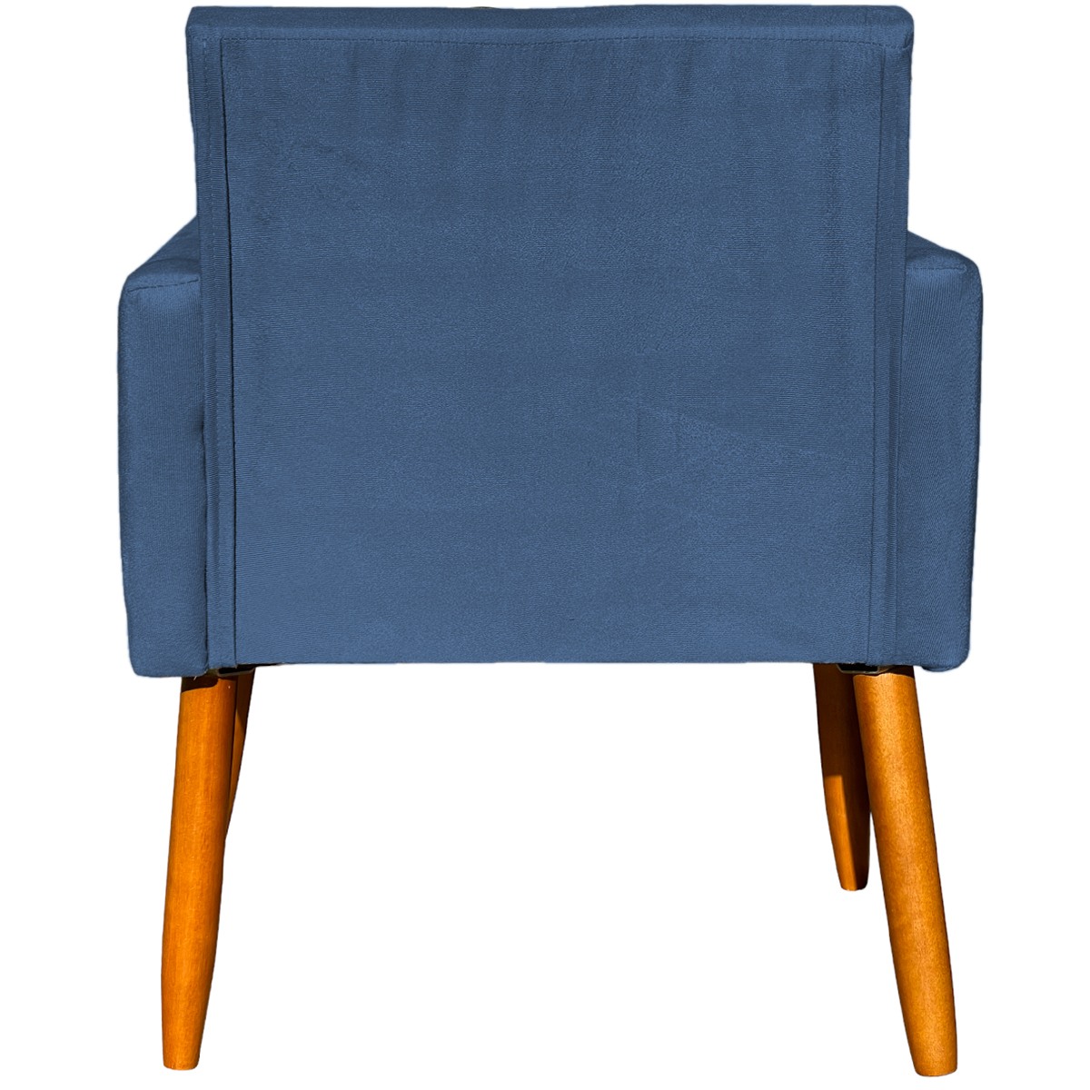 Kit 6 Poltronas Decorativas Confortáveis Para Sala Nina Suede Azul Marinho Pé Castanho - Clique E Decore