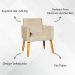 Kit 6 Poltronas Decorativas Confortáveis Para Sala Nina Suede Bege Pé Castanho - Clique E Decore