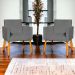 Kit 6 Poltronas Decorativas Confortáveis Para Sala Nina Suede Cinza Pé Castanho - Clique E Decore