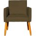 Kit 6 Poltronas Decorativas Confortáveis Para Sala Nina Suede Marrom Pé Castanho - Clique E Decore