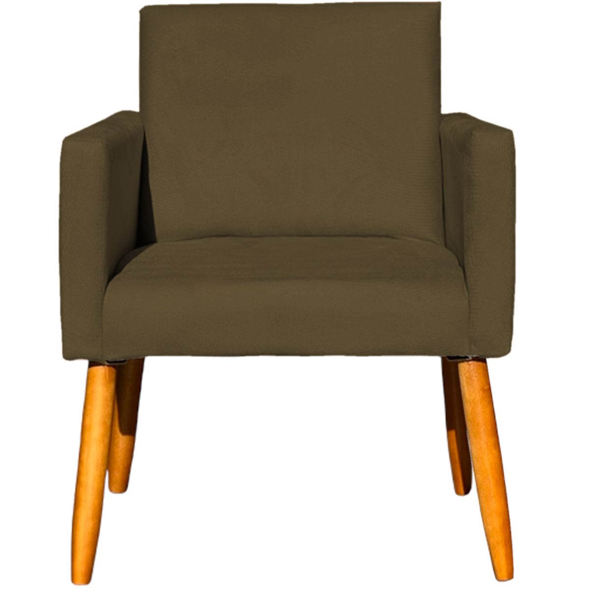 Kit 6 Poltronas Decorativas Confortáveis Para Sala Nina Suede Marrom Pé Castanho - Clique E Decore