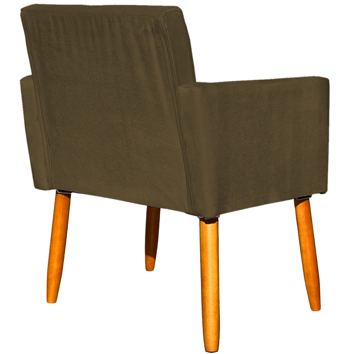 Kit 6 Poltronas Decorativas Confortáveis Para Sala Nina Suede Marrom Pé Castanho - Clique E Decore