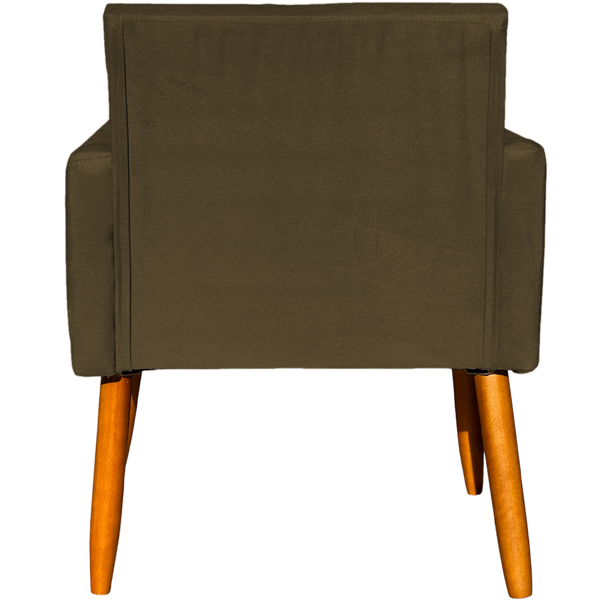 Kit 6 Poltronas Decorativas Confortáveis Para Sala Nina Suede Marrom Pé Castanho - Clique E Decore