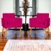 Kit 6 Poltronas Decorativas Confortáveis Para Sala Nina Suede Pink Pé Castanho - Clique E Decore