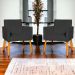 Kit 6 Poltronas Decorativas Confortáveis Para Sala Nina Suede Preto Pé Castanho - Clique E Decore