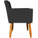 Kit 6 Poltronas Decorativas Confortáveis Para Sala Nina Suede Preto Pé Castanho - Clique E Decore