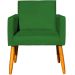 Kit 6 Poltronas Decorativas Confortáveis Para Sala Nina Suede Verde Pé Castanho - Clique E Decore
