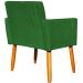 Kit 6 Poltronas Decorativas Confortáveis Para Sala Nina Suede Verde Pé Castanho - Clique E Decore