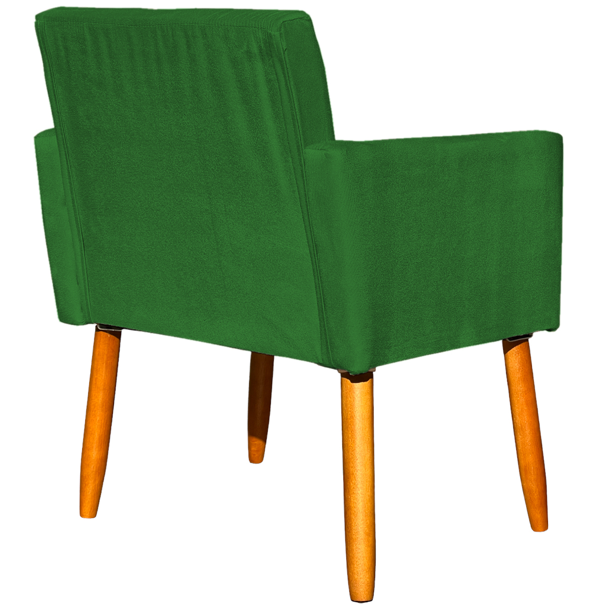 Kit 6 Poltronas Decorativas Confortáveis Para Sala Nina Suede Verde Pé Castanho - Clique E Decore
