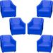 Kit 6 Poltronas Decorativas Para Sala Mila Corino Azul Royal Pé De Plástico - Clique E Decore