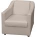 Kit 6 Poltronas Decorativas Para Sala Mila Corino Bege Pé De Plástico - Clique E Decore