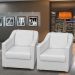 Kit 6 Poltronas Decorativas Para Sala Mila Corino Branco Pé De Plástico - Clique E Decore