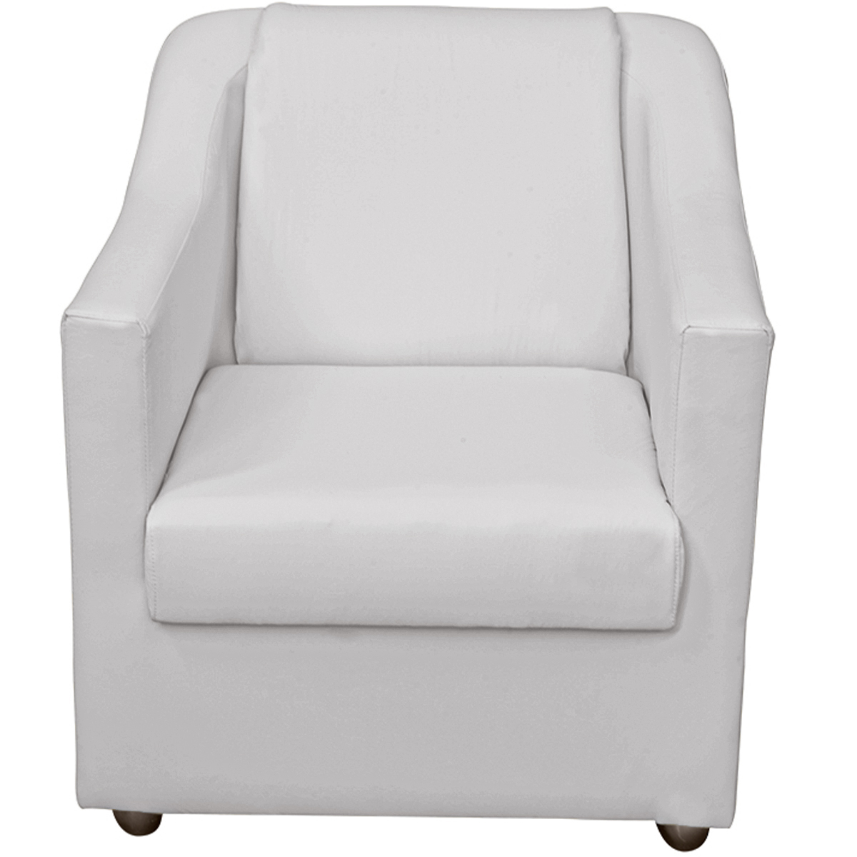 Kit 6 Poltronas Decorativas Para Sala Mila Corino Branco Pé De Plástico - Clique E Decore
