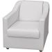 Kit 6 Poltronas Decorativas Para Sala Mila Corino Branco Pé De Plástico - Clique E Decore