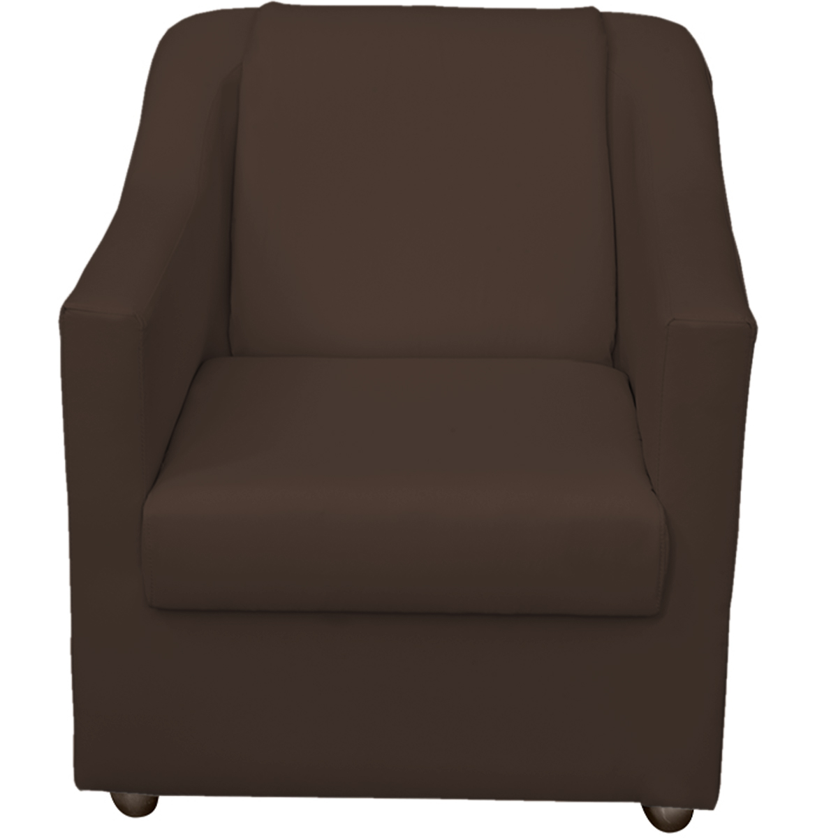 Kit 6 Poltronas Decorativas Para Sala Mila Corino Marrom Pé De Plástico - Clique E Decore