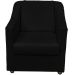 Kit 6 Poltronas Decorativas Para Sala Mila Corino Preto Pé De Plástico - Clique E Decore