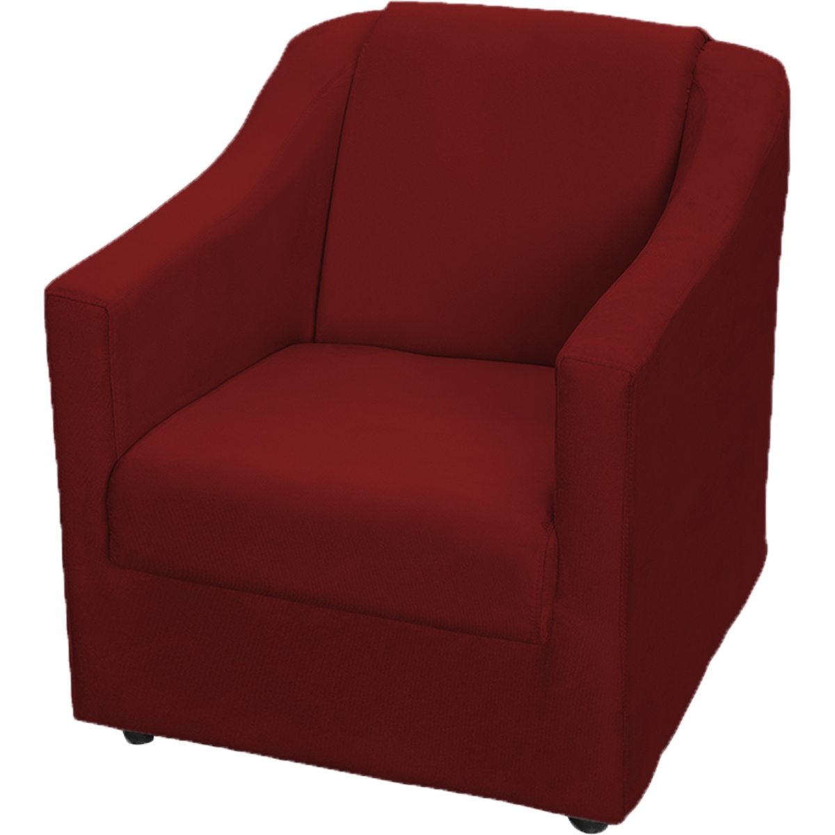 Kit 6 Poltronas Decorativas Para Sala Mila Suede Bordô Pé De Plástico - Clique E Decore