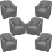 Kit 6 Poltronas Decorativas Para Sala Mila Suede Cinza Pé De Plástico - Clique E Decore