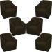 Kit 6 Poltronas Decorativas Para Sala Mila Suede Marrom Pé De Plástico- Clique E Decore