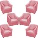 Kit 6 Poltronas Decorativas Para Sala Mila Suede Rosê Pé De Plástico - Clique E Decore