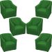 Kit 6 Poltronas Decorativas Para Sala Mila Suede Verde Pé De Plástico - Clique E Decore