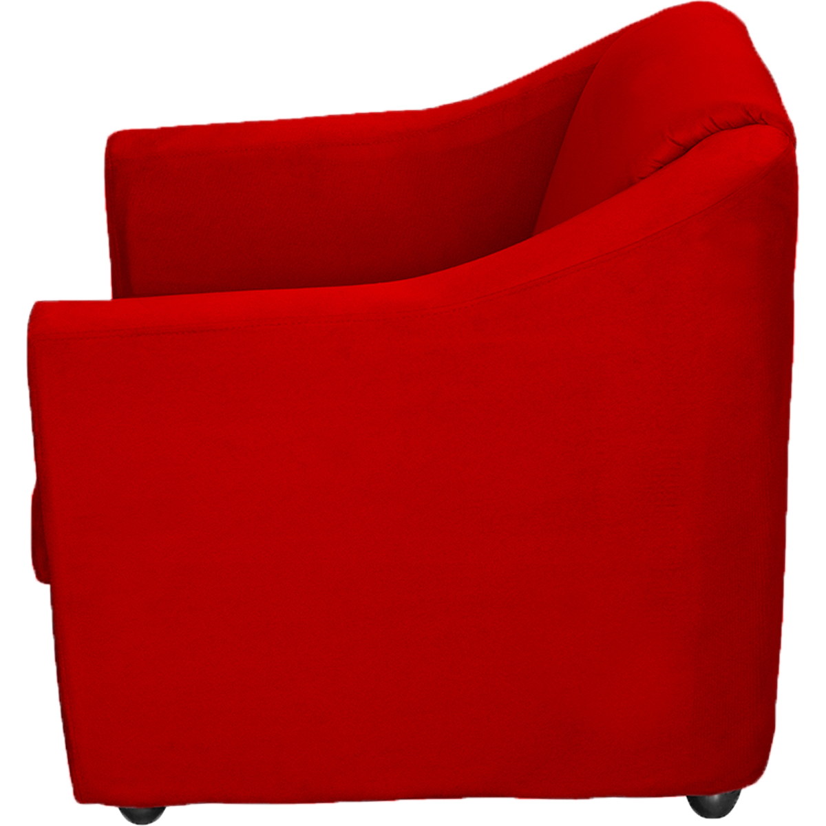 Kit 6 Poltronas Decorativas Para Sala Mila Suede Vermelho Pé Alumínio - Clique E Decore