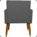 Kit 6 Poltronas Decorativas Para Sala, Recepção Nina + 2 Puff Redondo Suede Cinza Pé Castanho - Clique E Decore