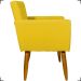 Kit 6 Poltronas Decorativas Para Sala, Recepção Nina + 3 Puff Redondo Suede Amarelo Pé Castanho - Clique E Decore