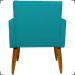 Kit 6 Poltronas Decorativas Para Sala, Recepção Nina + 3 Puff Redondo Suede Azul Turquesa Pé Castanho - Clique E Decore