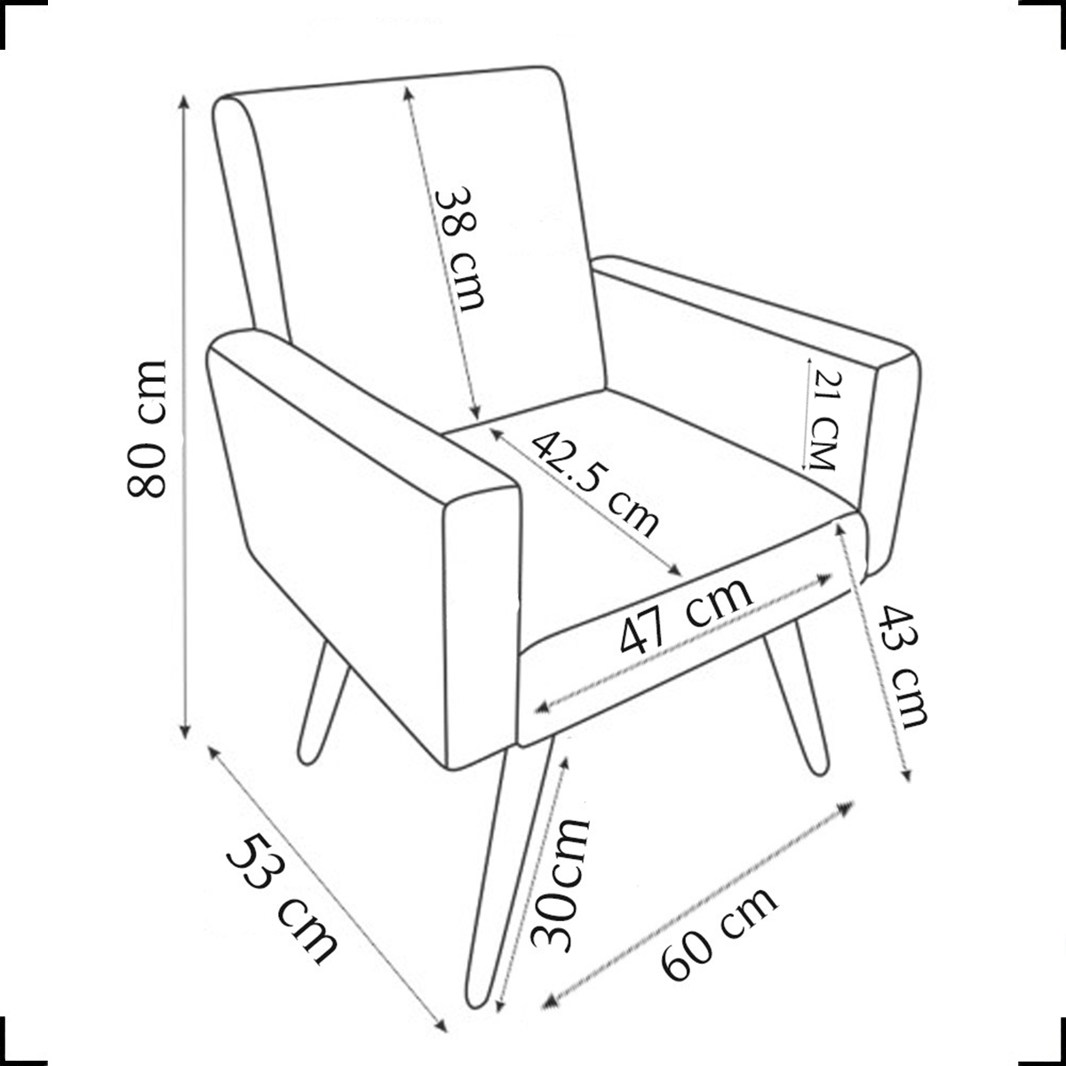 Kit 6 Poltronas Decorativas Para Sala, Recepção Nina + 3 Puff Redondo Suede Azul Turquesa Pé Castanho - Clique E Decore