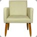 Kit 6 Poltronas Decorativas Para Sala, Recepção Nina + 3 Puff Redondo Suede Bege Pé Castanho - Clique E Decore
