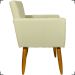 Kit 6 Poltronas Decorativas Para Sala, Recepção Nina + 3 Puff Redondo Suede Bege Pé Castanho - Clique E Decore