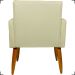Kit 6 Poltronas Decorativas Para Sala, Recepção Nina + 3 Puff Redondo Suede Bege Pé Castanho - Clique E Decore