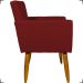 Kit 6 Poltronas Decorativas Para Sala, Recepção Nina + 3 Puff Redondo Suede Bordô Pé Castanho - Clique E Decore