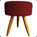 Kit 6 Poltronas Decorativas Para Sala, Recepção Nina + 3 Puff Redondo Suede Bordô Pé Castanho - Clique E Decore