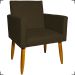 Kit 6 Poltronas Decorativas Para Sala, Recepção Nina + 3 Puff Redondo Suede Marrom Pé Castanho - Clique E Decore
