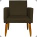Kit 6 Poltronas Decorativas Para Sala, Recepção Nina + 3 Puff Redondo Suede Marrom Pé Castanho - Clique E Decore